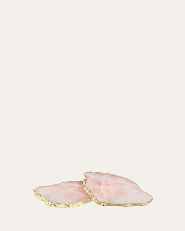 Rose Quartz Coasters, Set of 2